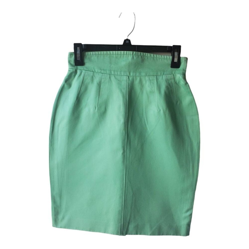 Vintage  Escada Margaretha Ley Green Women’s  Pencil Skirt  EU 36 US 4  Cotton - Picture 4 of 11